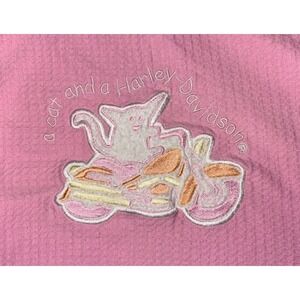 A‎ Cat And A Harley Davidson Baby Girl Motorcycle Blanket htf Lovey Born To Ride